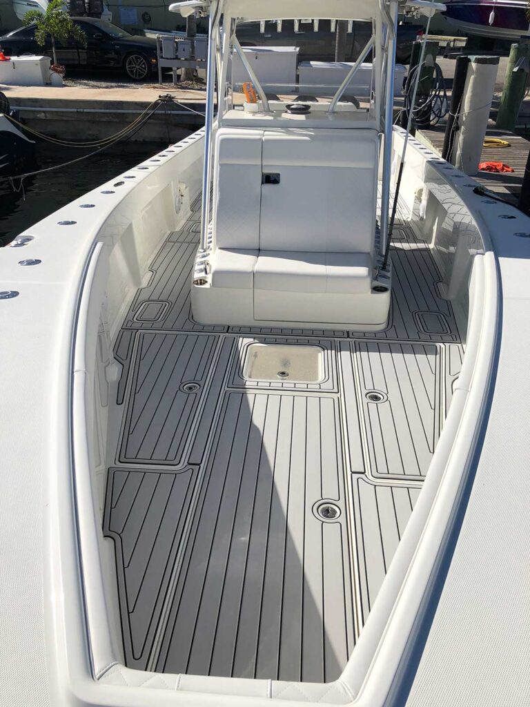 Bow view of 37 foot SeaVee.